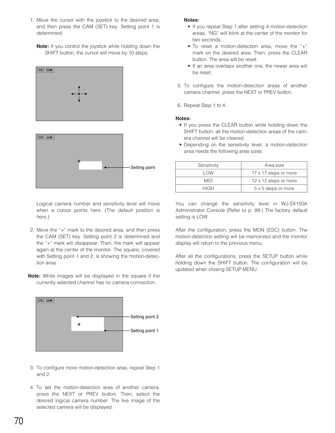 Panasonic WJ-SX 150A manual Low 