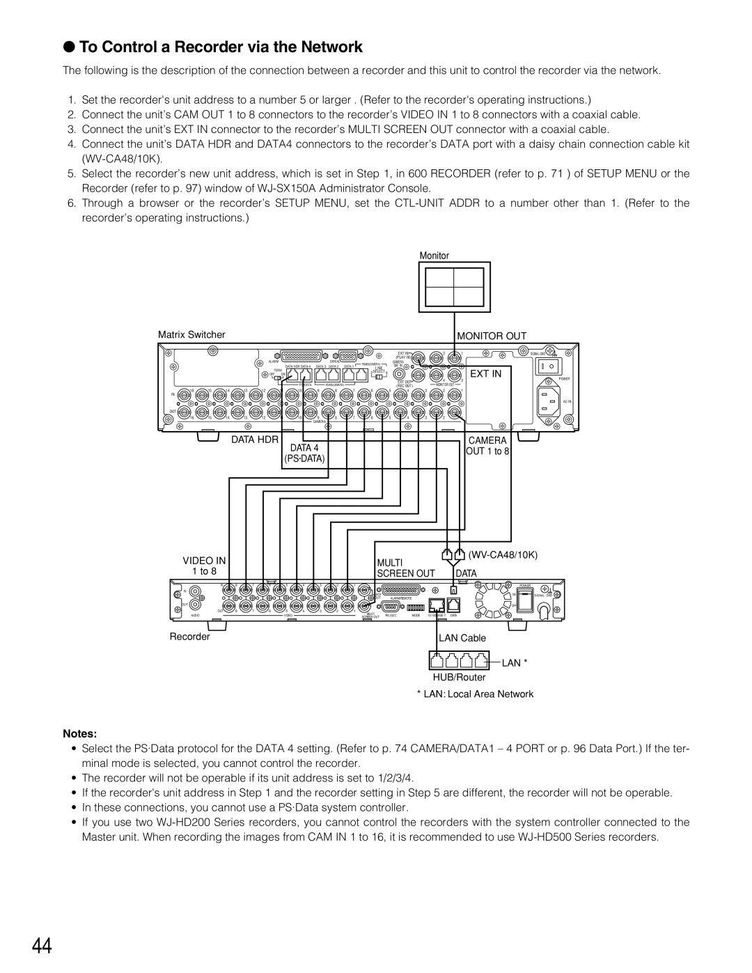 Panasonic WJ-SX150A manual Data HDR 