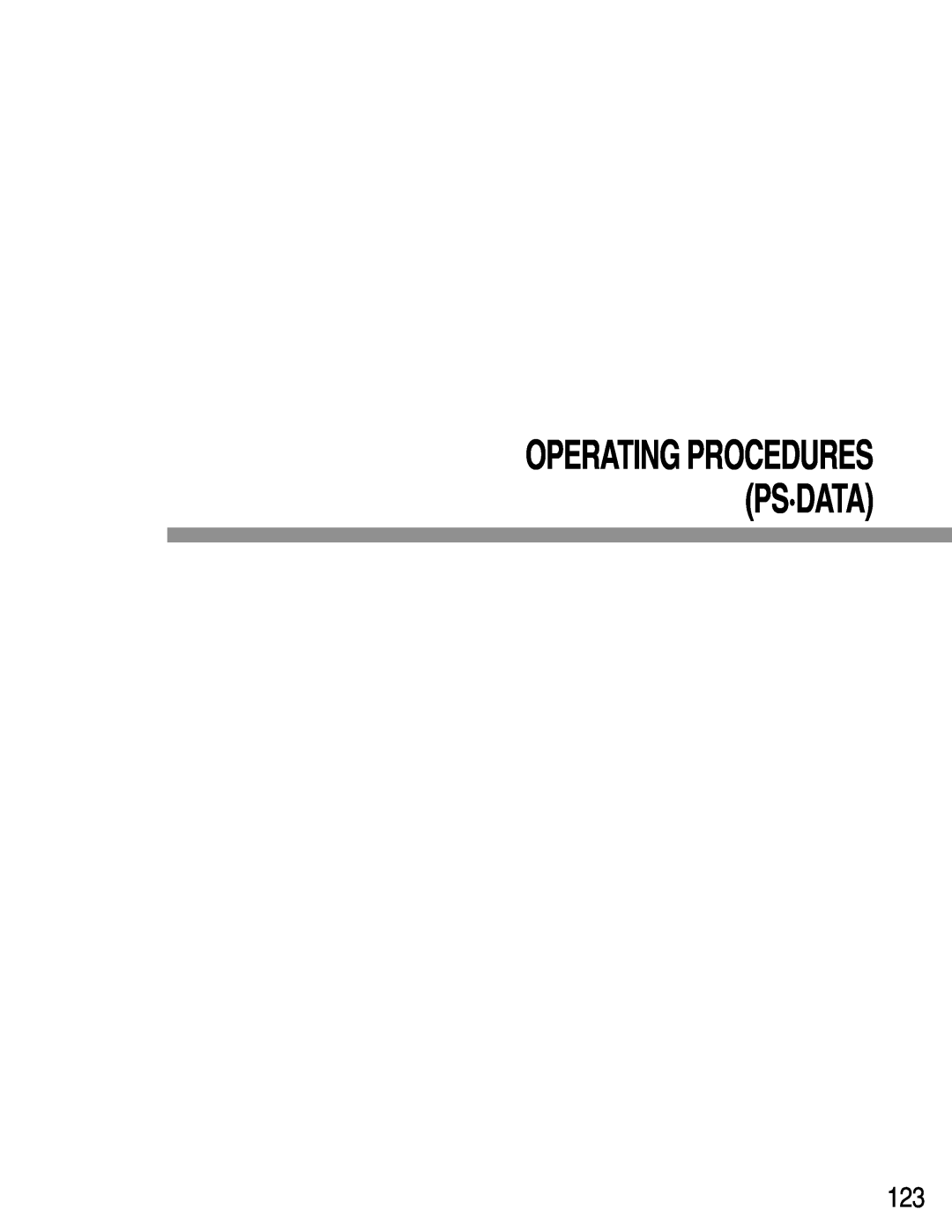 Panasonic WJ-SX150A manual Operating Procedures Ps·Data 