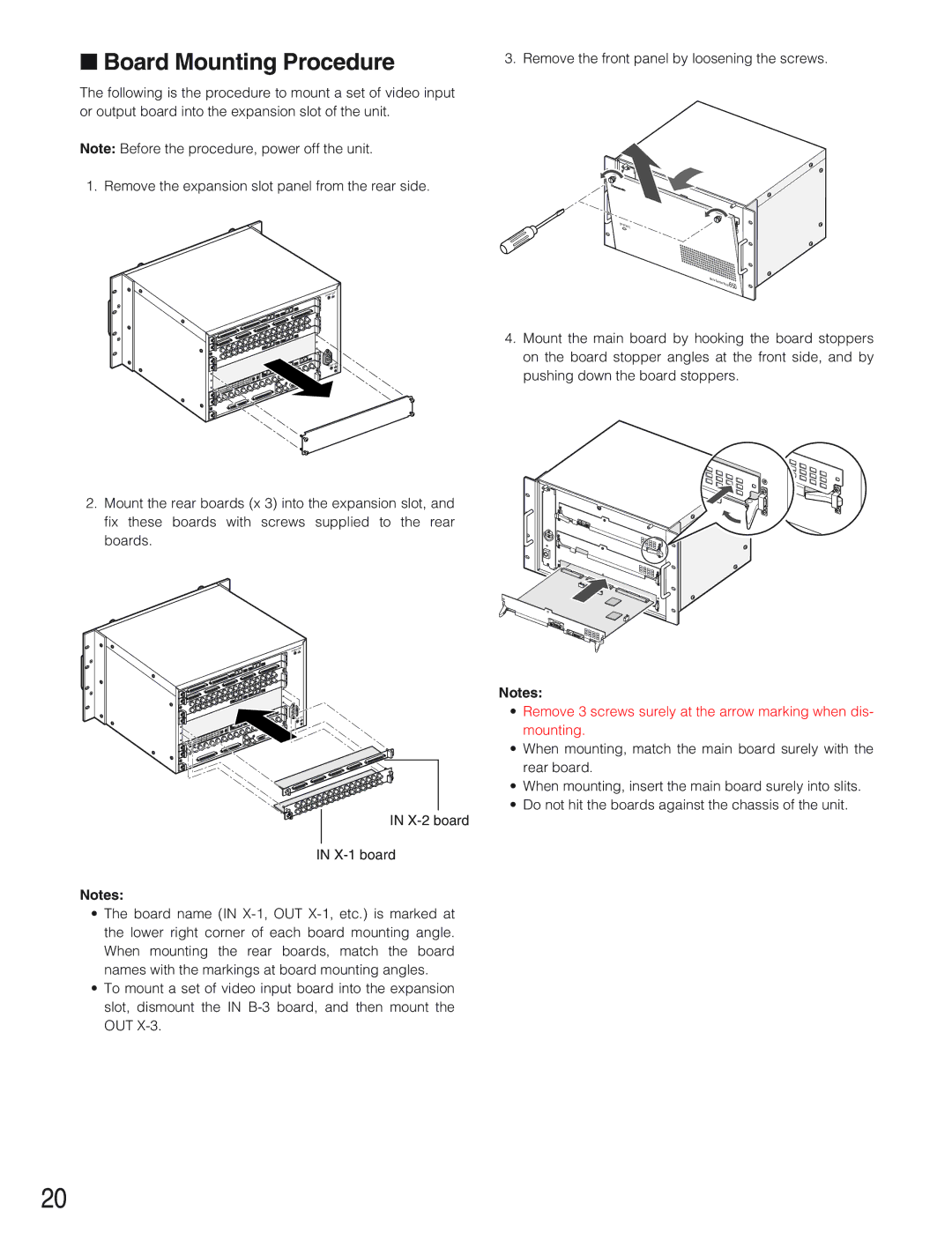 Panasonic WJ-SX650 manual Board Mounting Procedure 