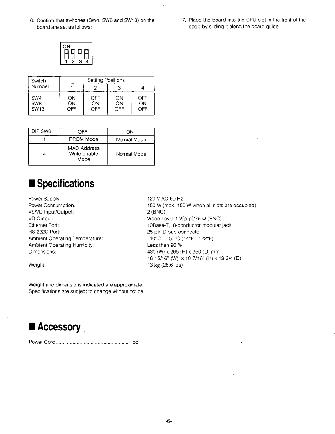 Panasonic WJ-SX850 manual 