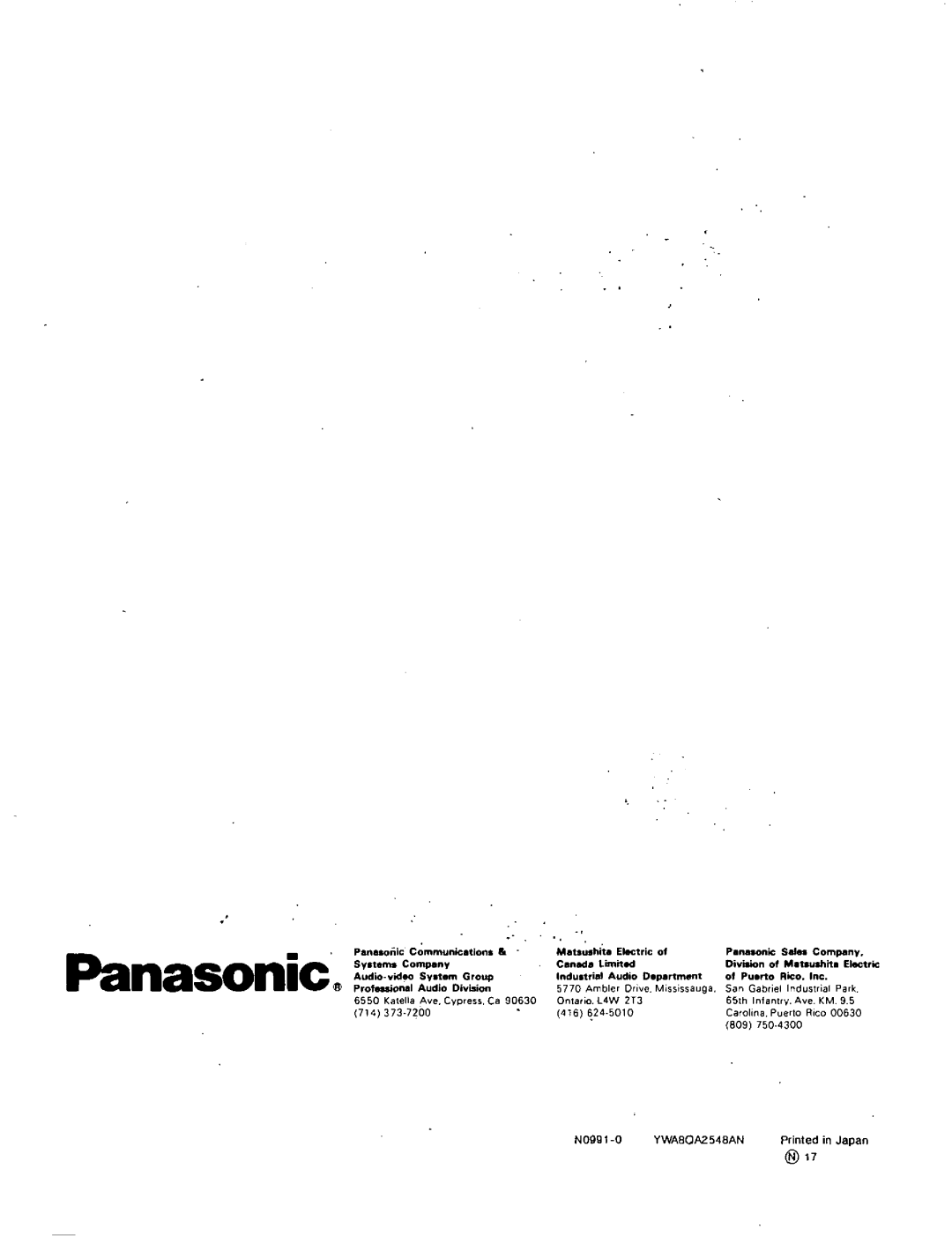 Panasonic WP-1200, WP-1400 manual 