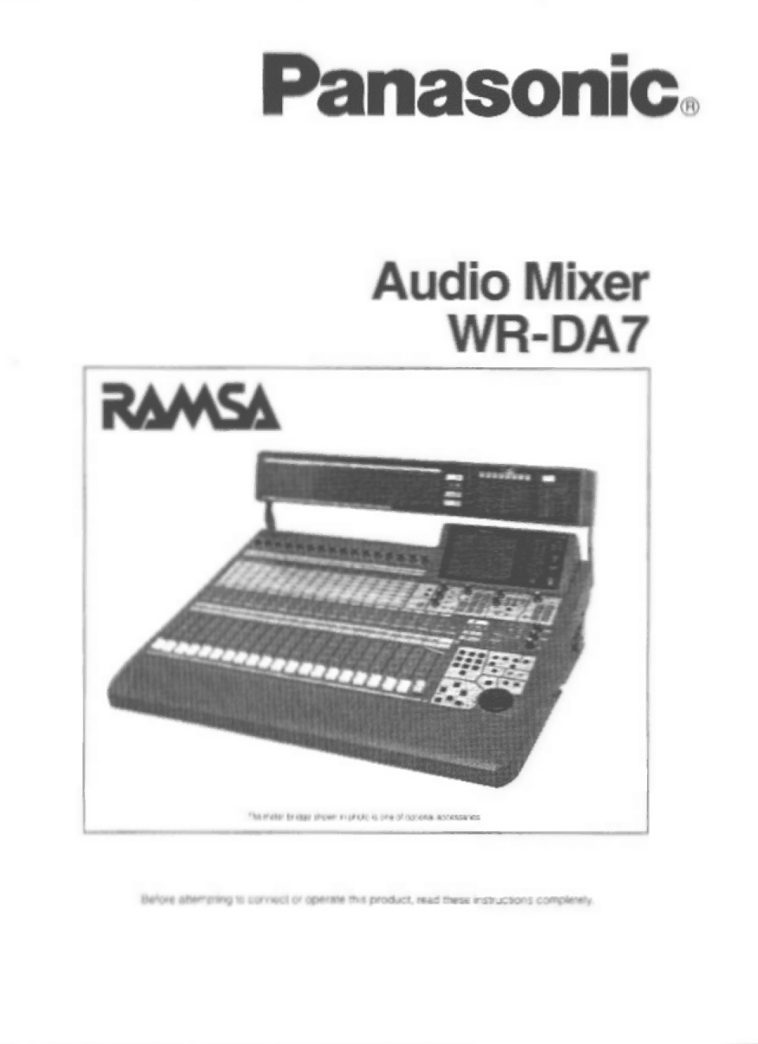 Panasonic WR-DA7 manual 