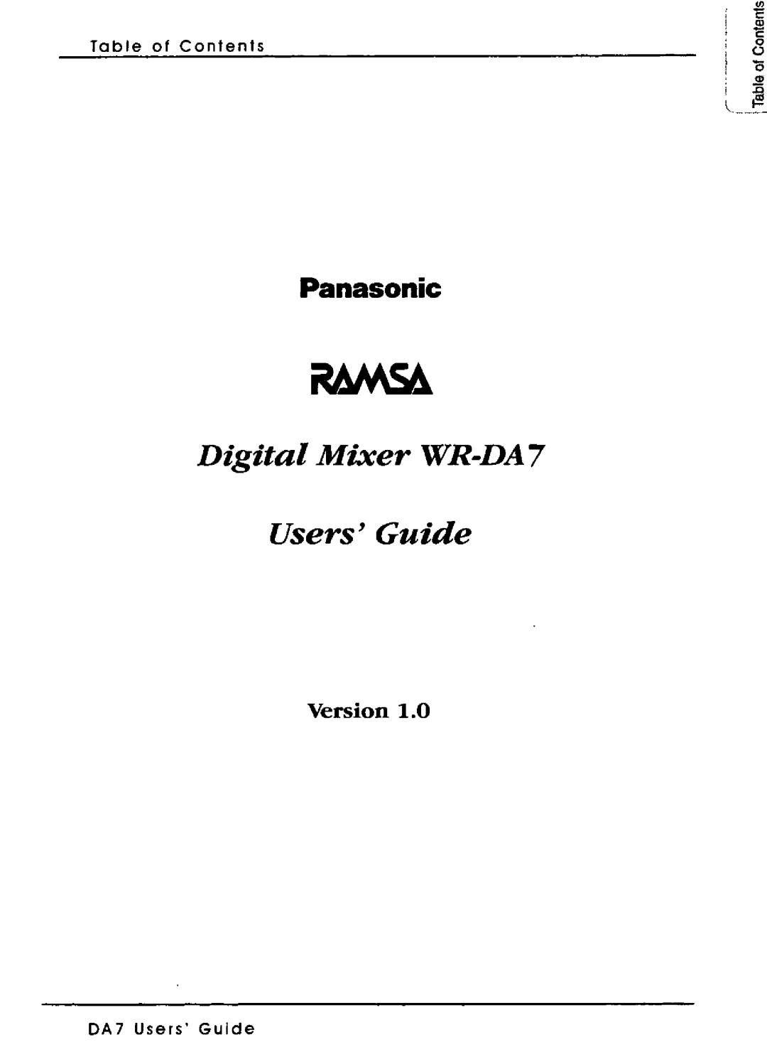 Panasonic WR-DA7 manual 