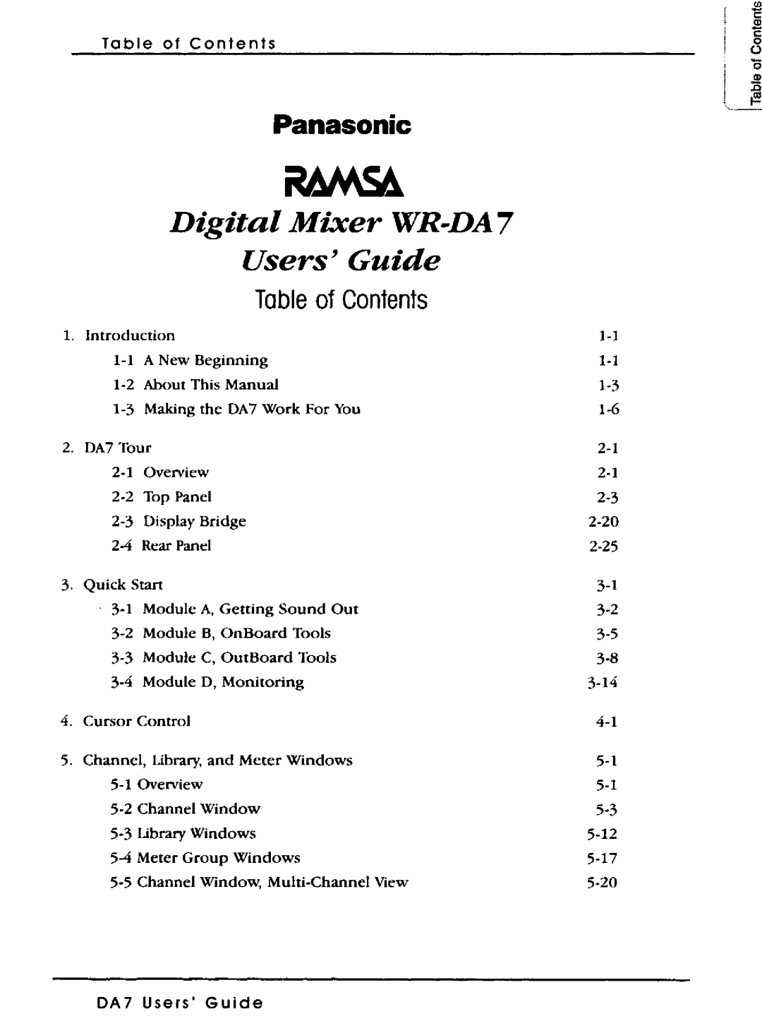 Panasonic WR-DA7 manual 