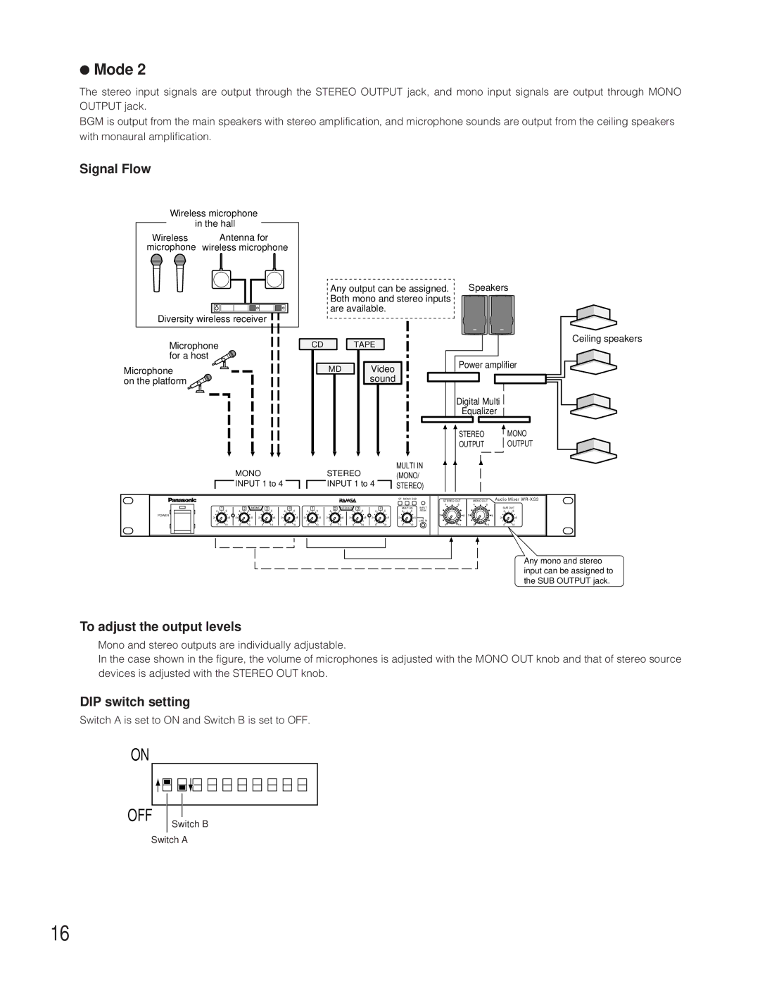 Panasonic WR-XS3P operating instructions Off 