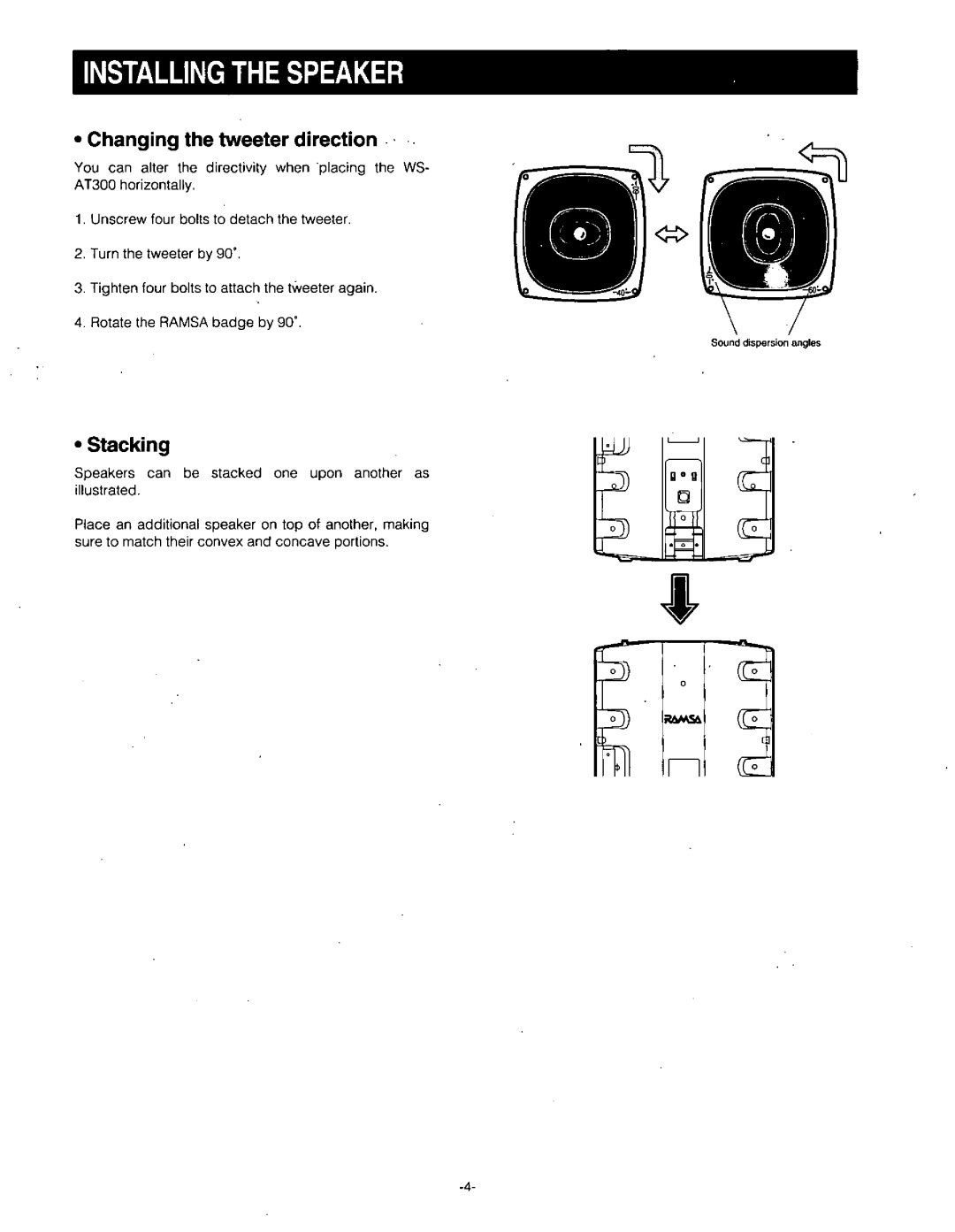 Panasonic WS-AT300, WS-AT350 manual 