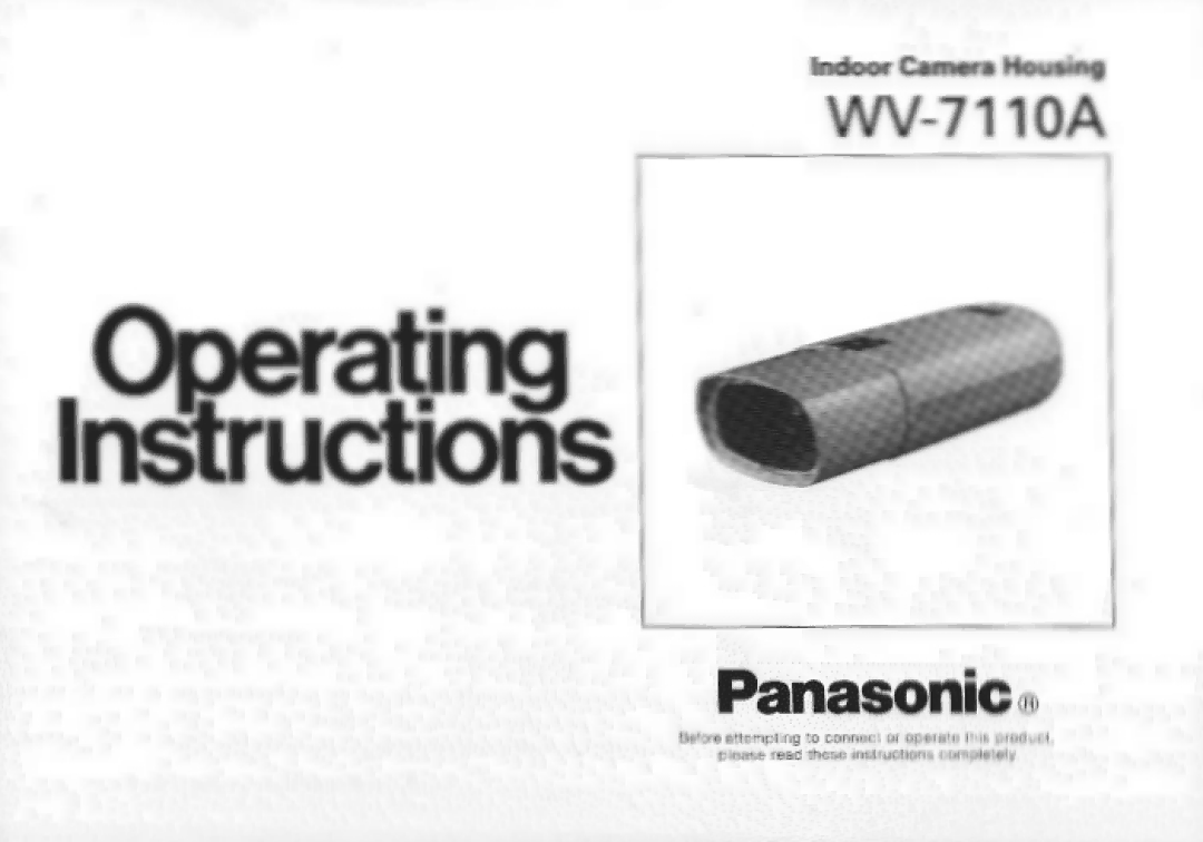 Panasonic WV-7110A manual 