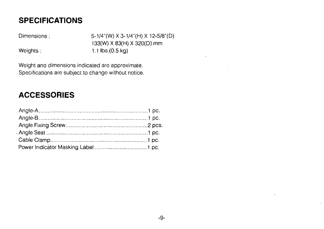 Panasonic WV-7110A manual 