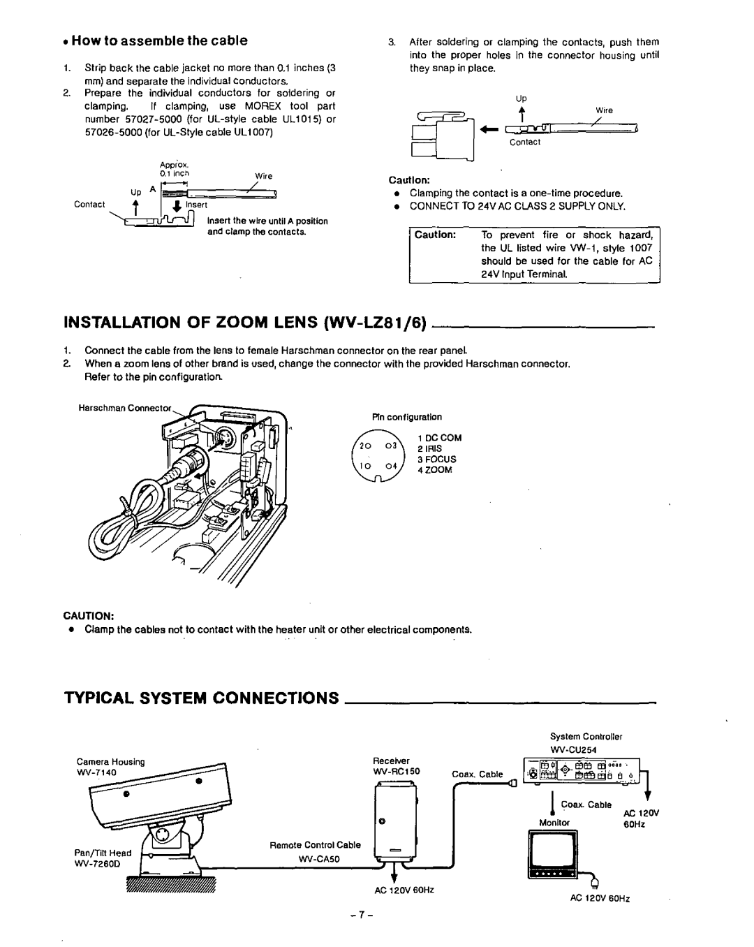 Panasonic WV-7140 manual 