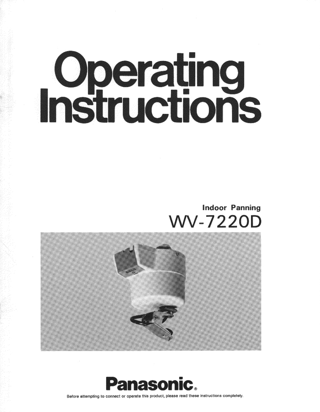 Panasonic WV-7220D manual 