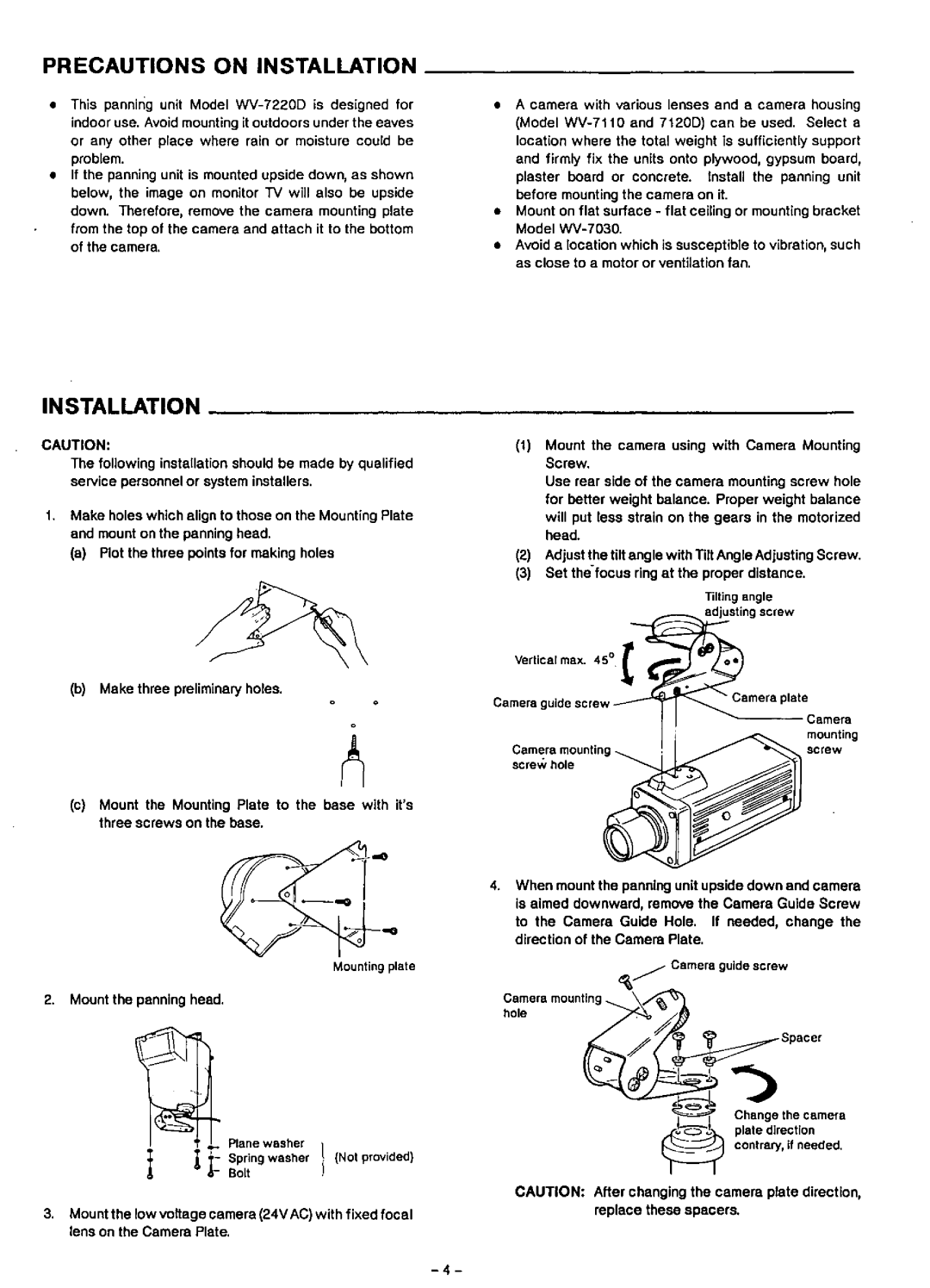 Panasonic WV-7220D manual 