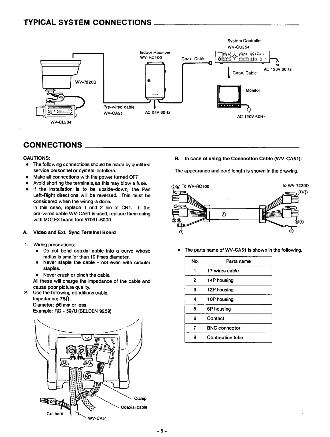 Panasonic WV-7220D manual 