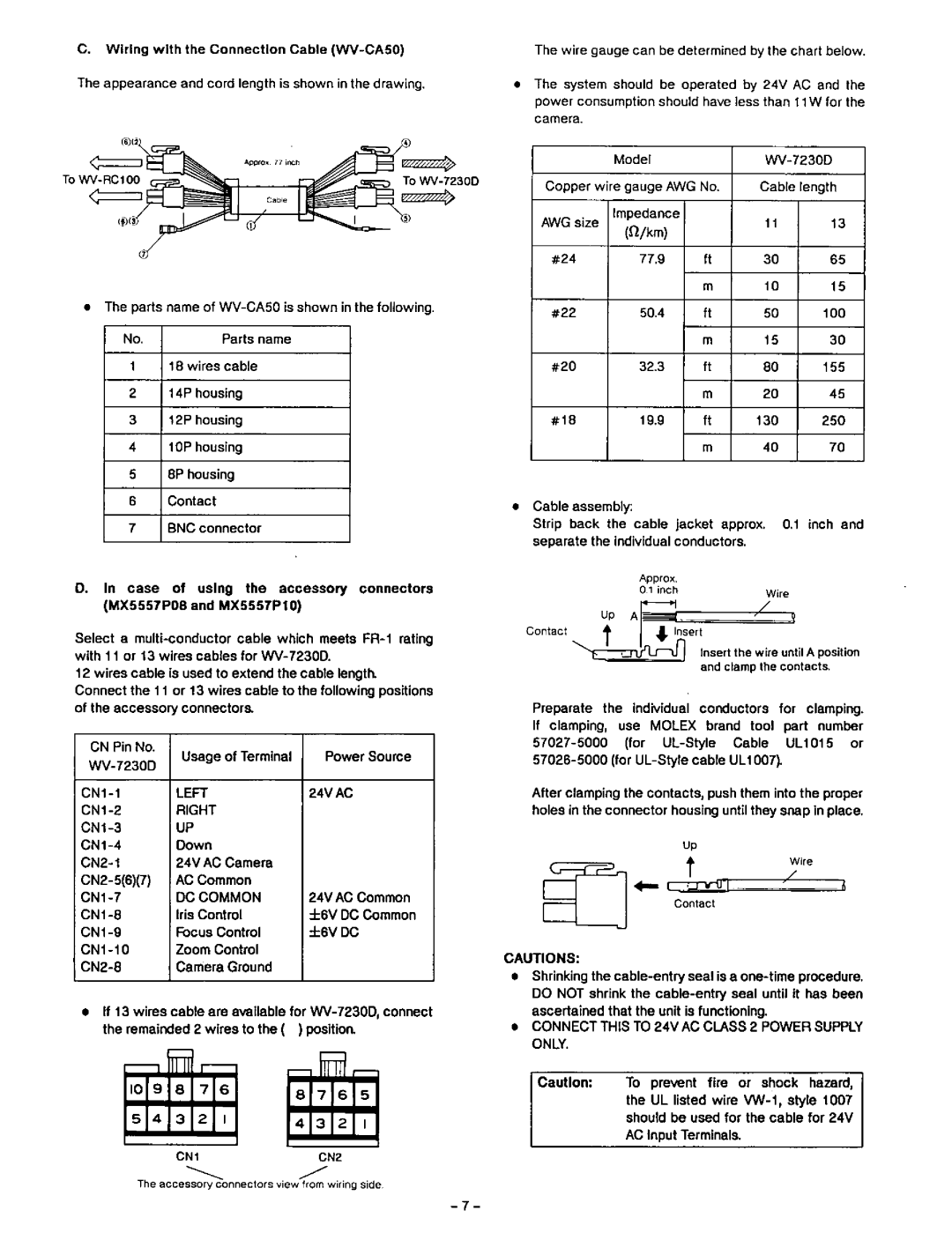 Panasonic WV-7230D manual 