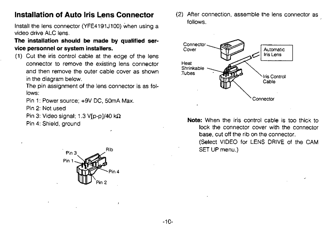 Panasonic WV-BL730 manual 