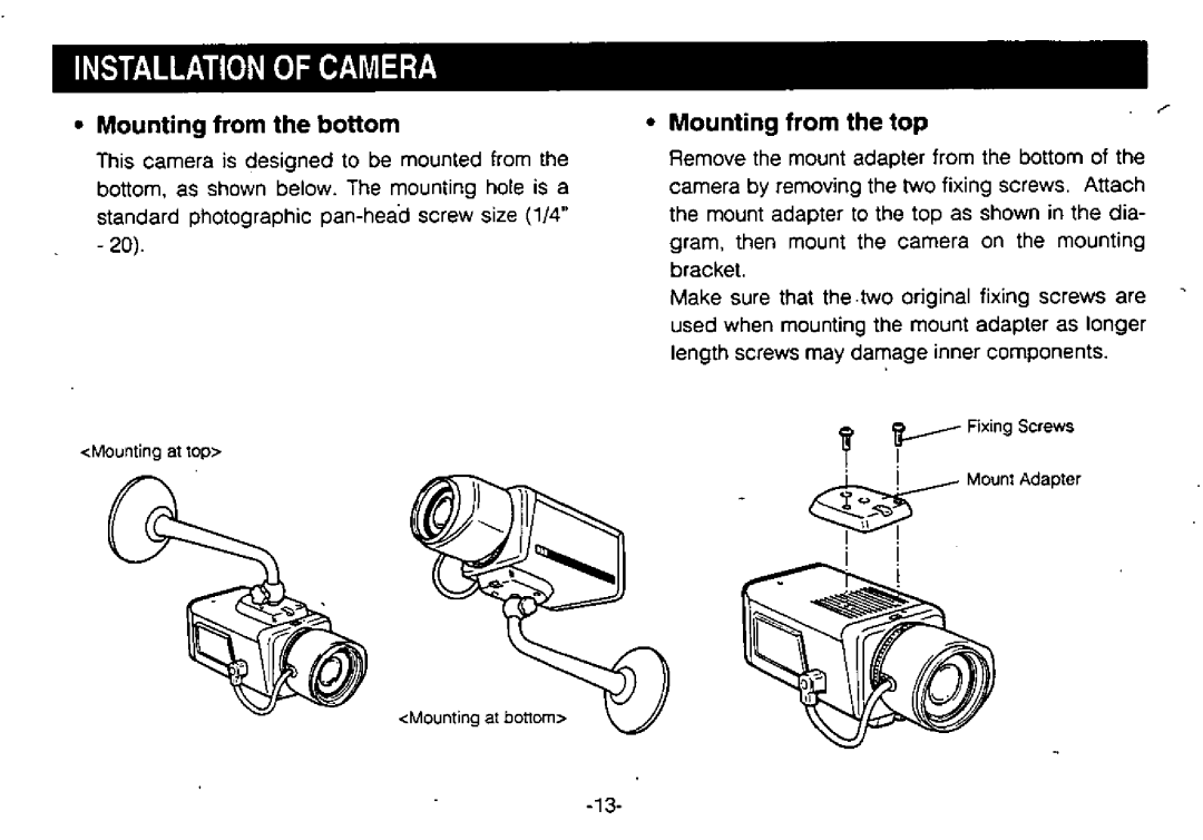 Panasonic WV-BL730 manual 