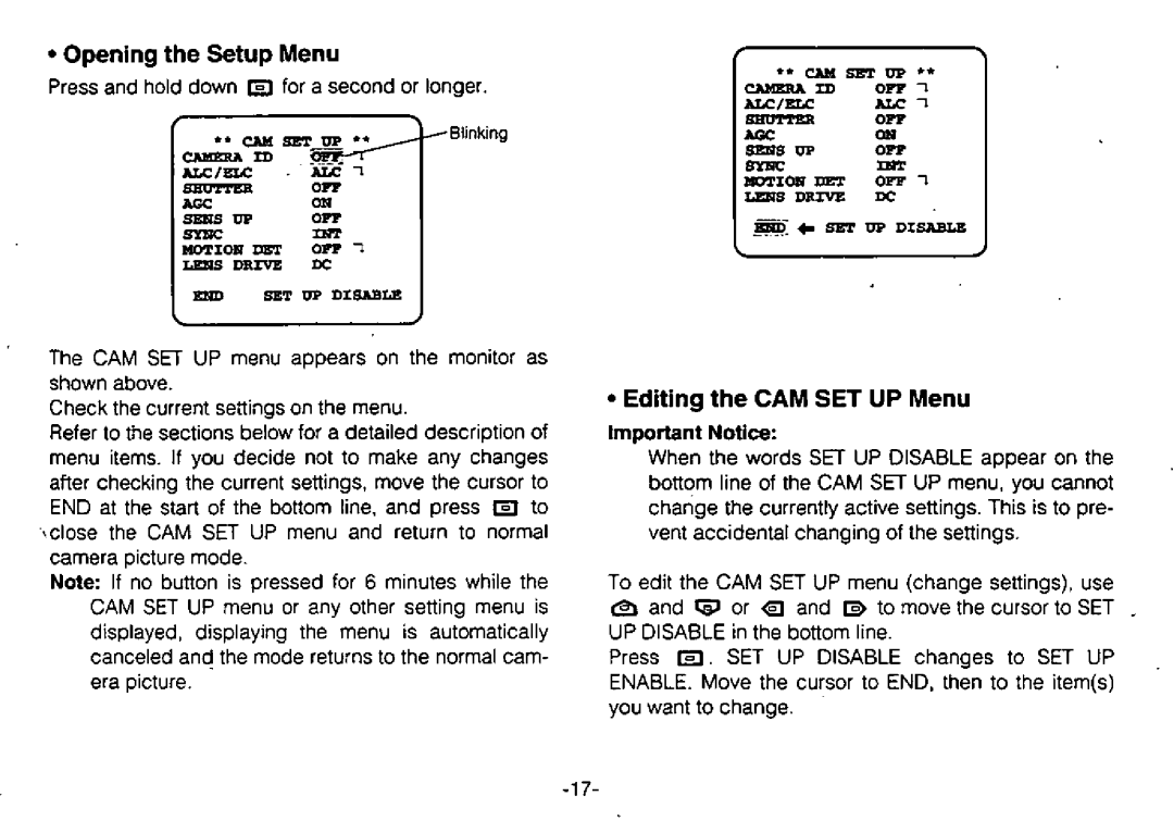 Panasonic WV-BL730 manual 