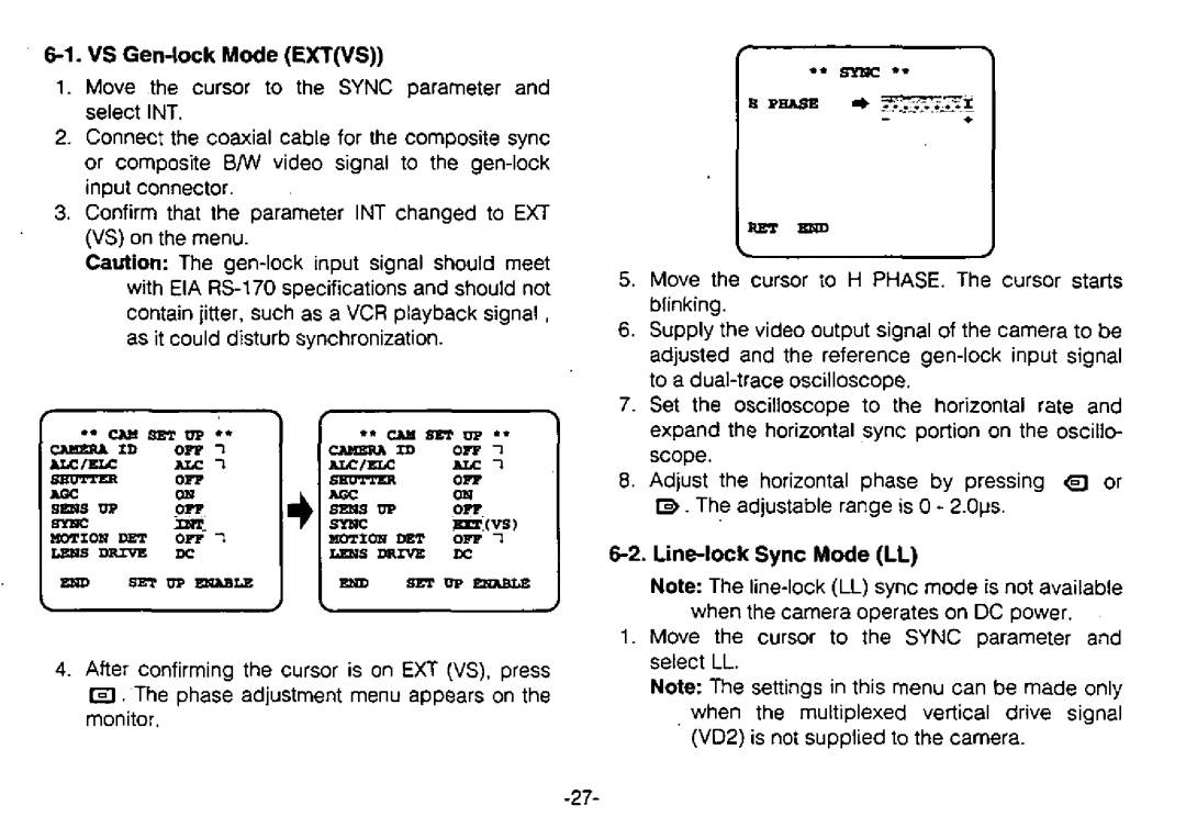 Panasonic WV-BL730 manual 