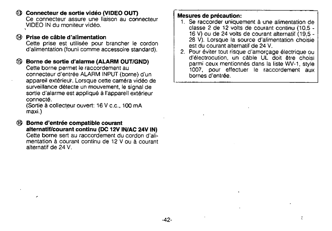 Panasonic WV-BL730 manual 