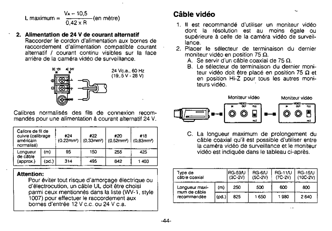 Panasonic WV-BL730 manual 