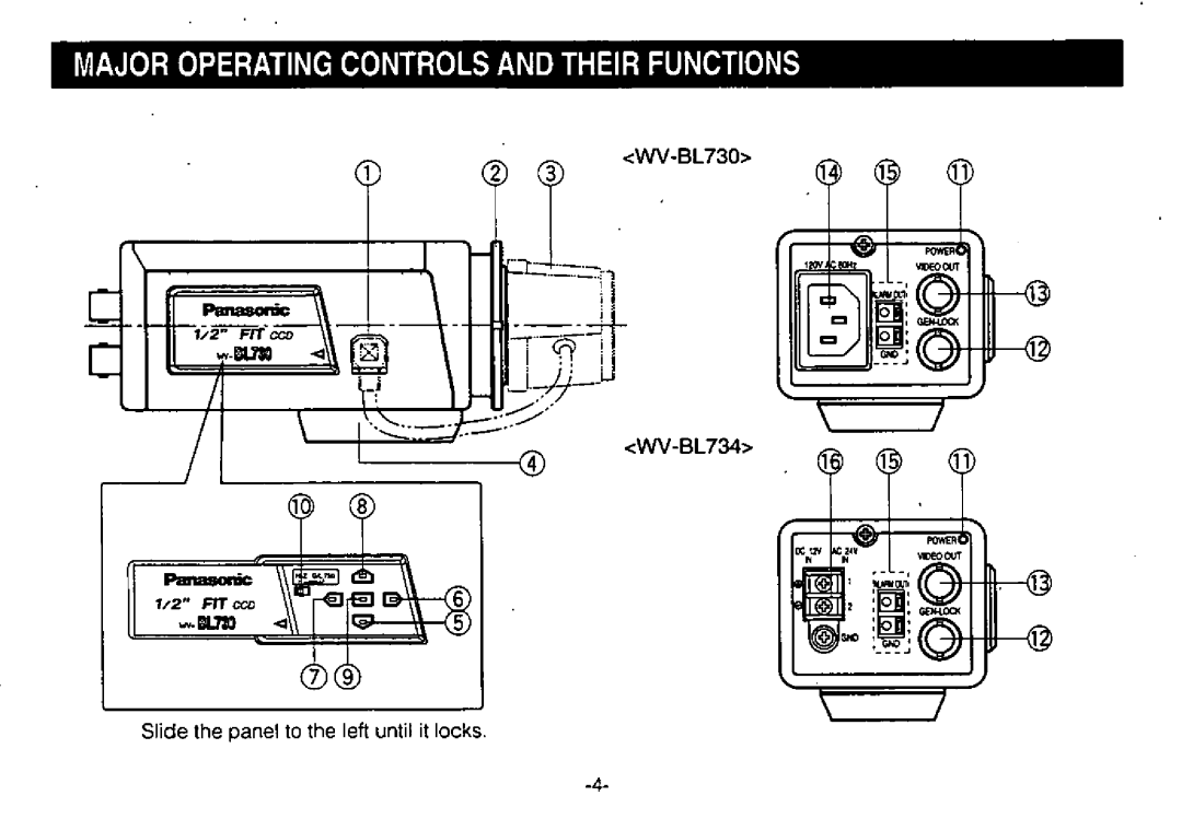 Panasonic WV-BL730 manual 