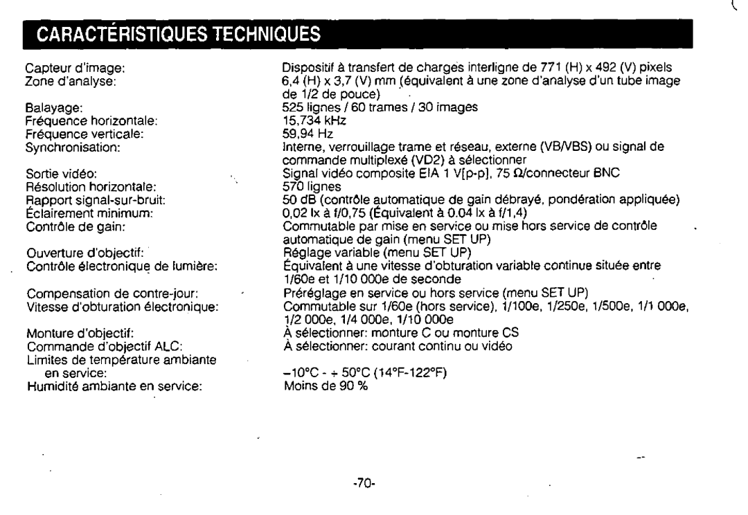 Panasonic WV-BL730 manual 