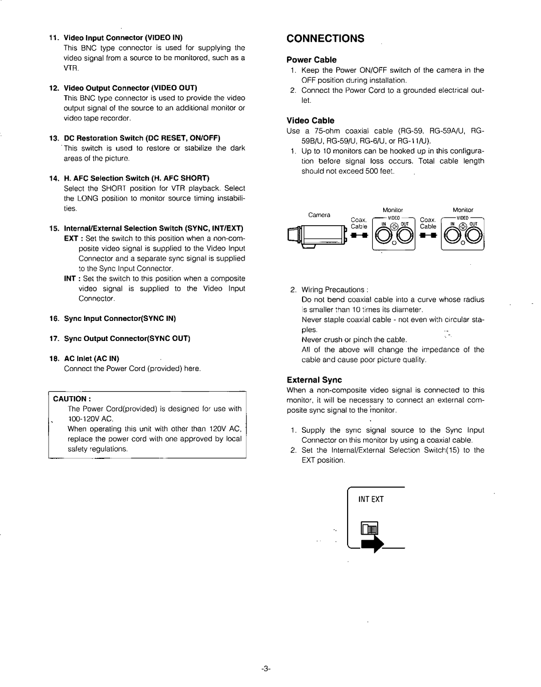 Panasonic WV-BM1400 manual 