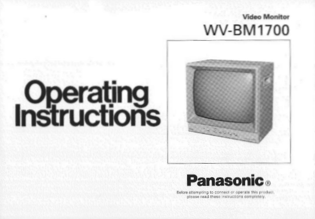 Panasonic WV-BM1700 manual 