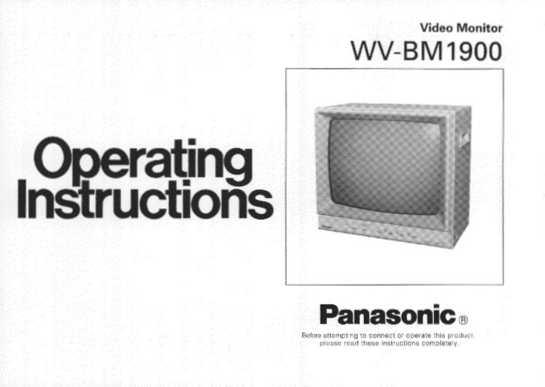 Panasonic WV-BM1900 manual 