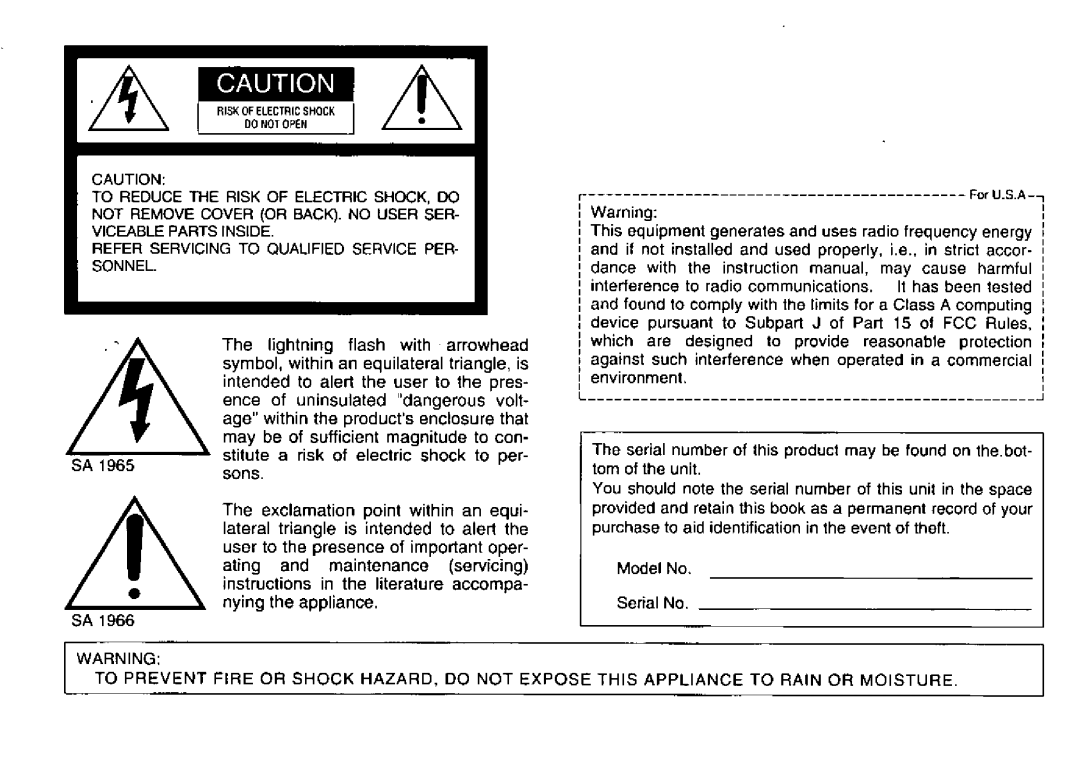 Panasonic WV-BM1900 manual 