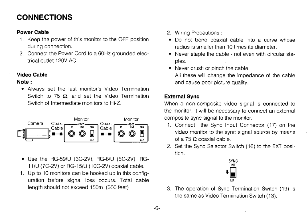 Panasonic WV-BM1900 manual 