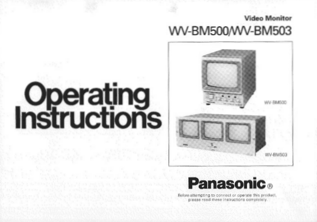 Panasonic WV-BM503, WV-BM500 manual 