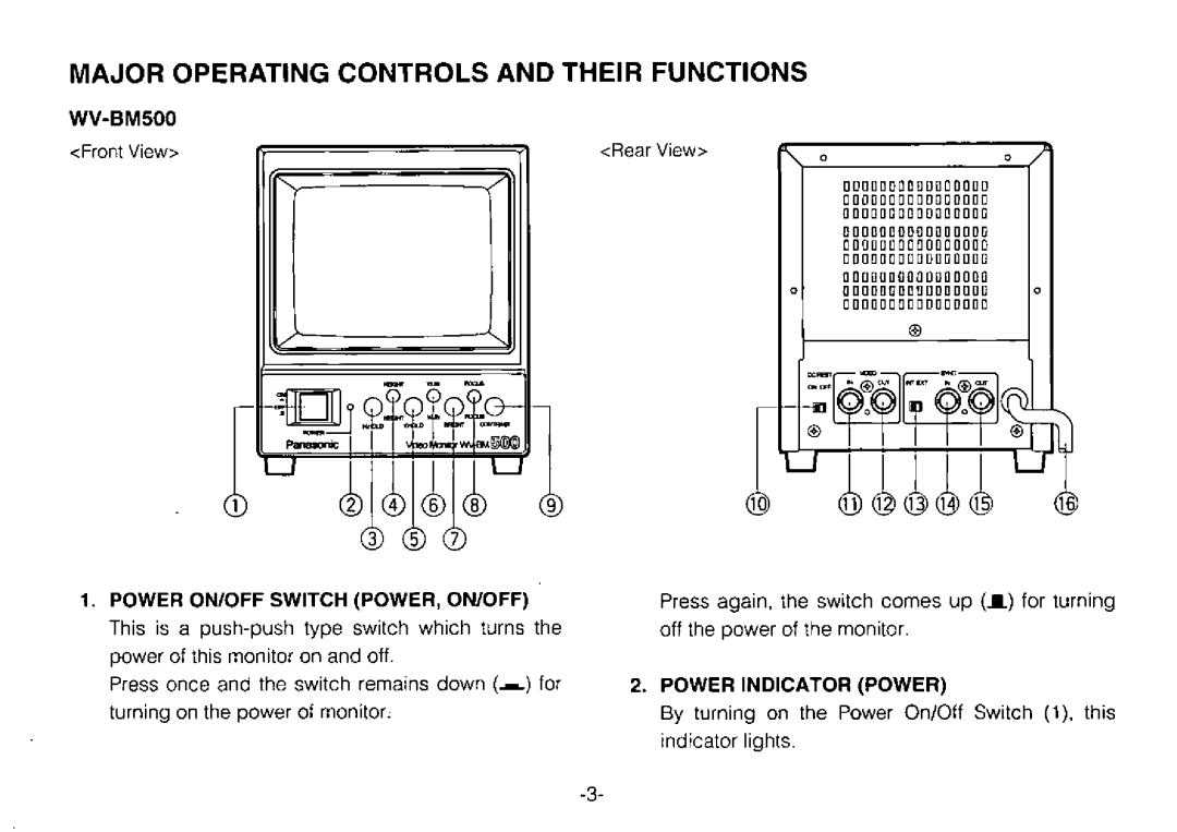 Panasonic WV-BM503, WV-BM500 manual 