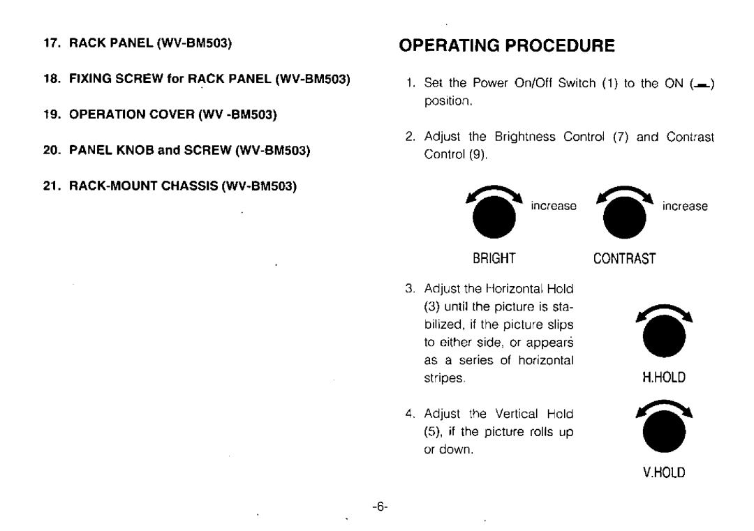 Panasonic WV-BM500, WV-BM503 manual 