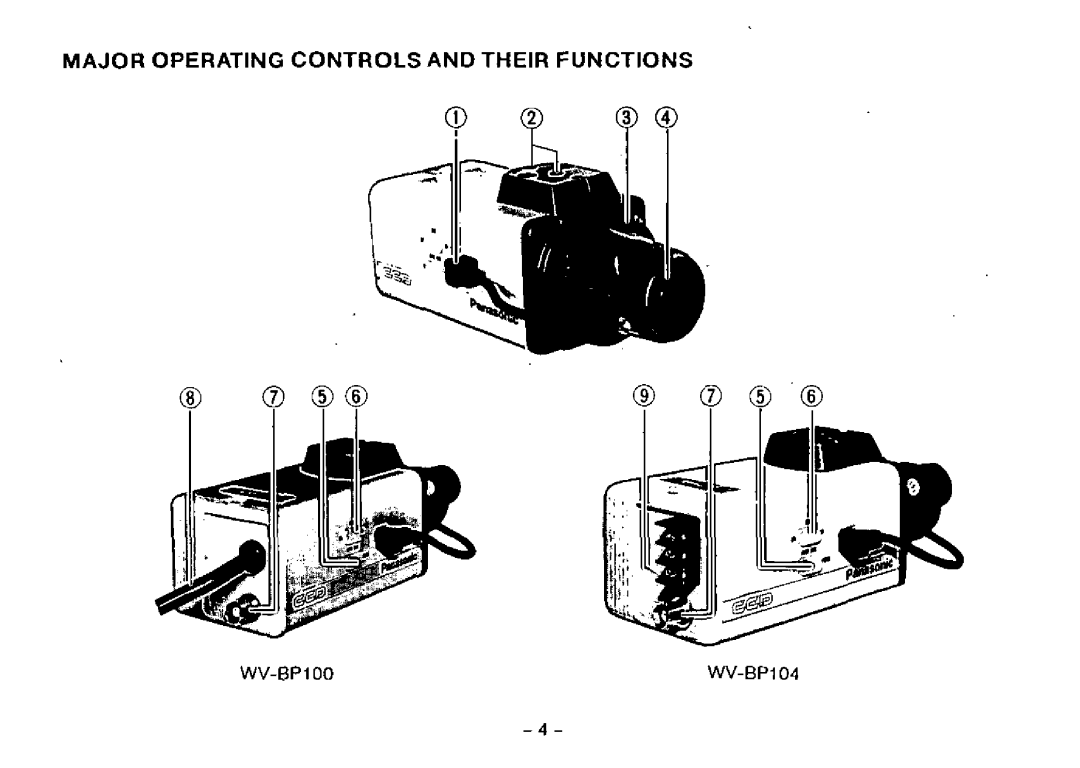 Panasonic WV-BP104, WV-BP100 manual 