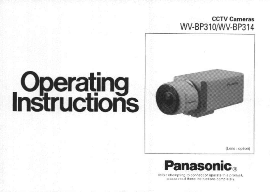 Panasonic WV-BP310 manual 