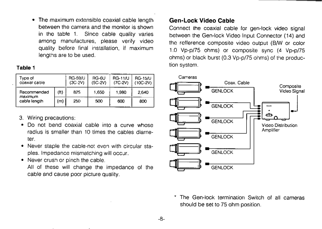 Panasonic WV-BP310 manual 