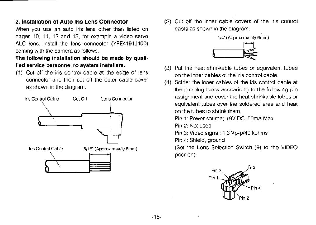 Panasonic WV-BP310 manual 