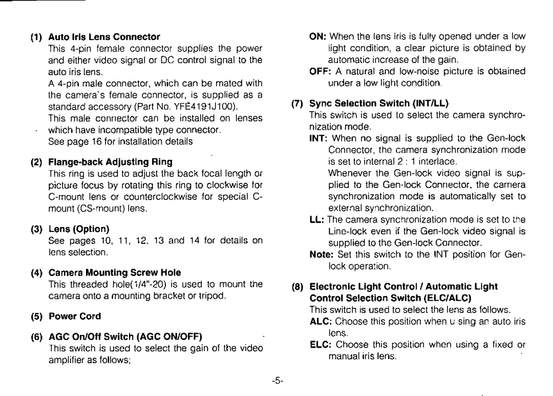 Panasonic WV-BP310 manual 