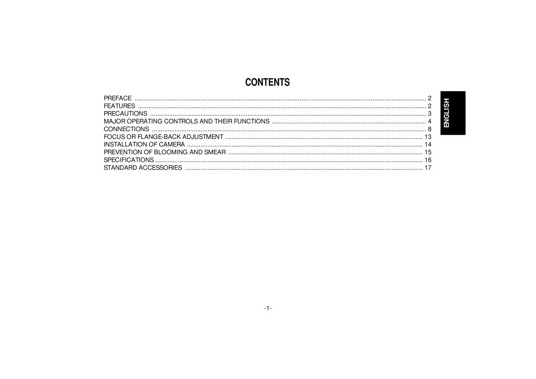 Panasonic WV-BP334, WV-BP332 manual Contents 