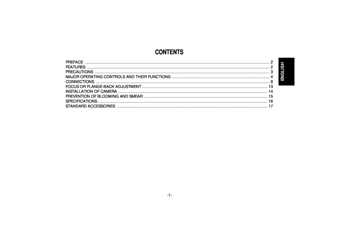 Panasonic WV-BP334, WV-BP332 manual Contents, English 