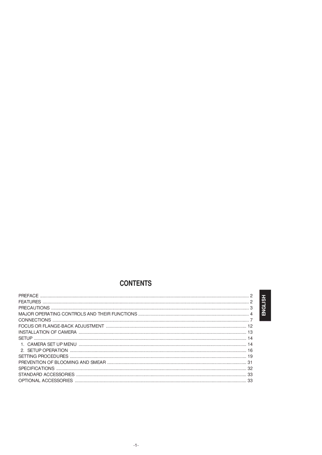 Panasonic WV-BP550 manual Contents 