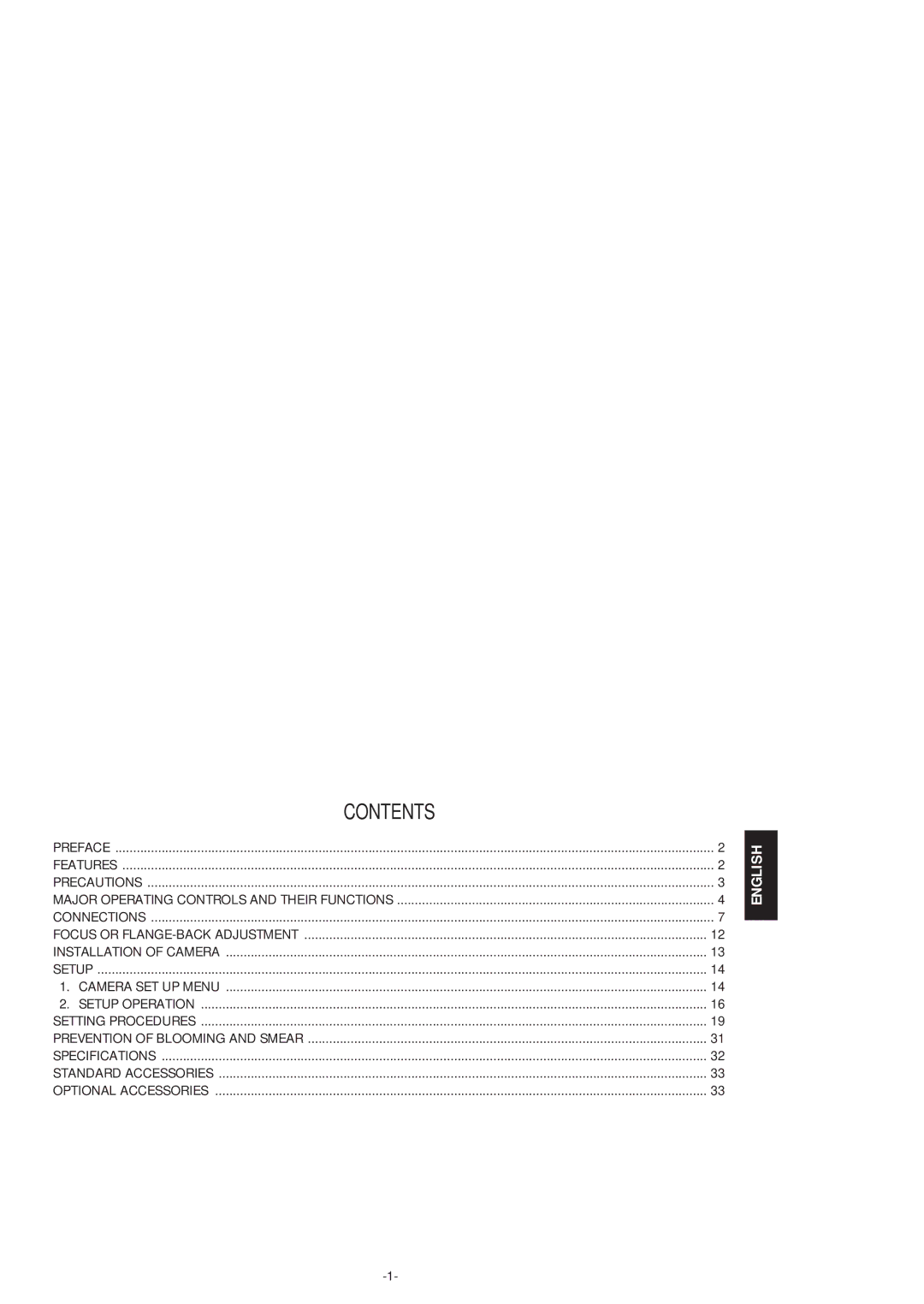 Panasonic WV-BP554 manual Contents 