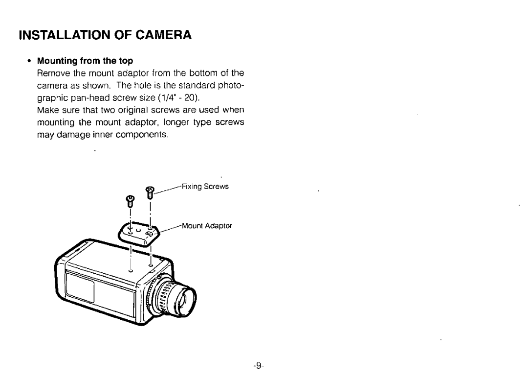 Panasonic WV-BP70 manual 