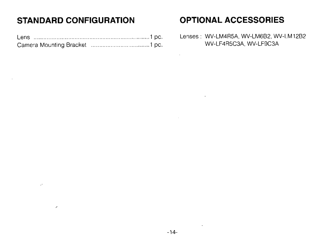 Panasonic WV-BP70 manual 