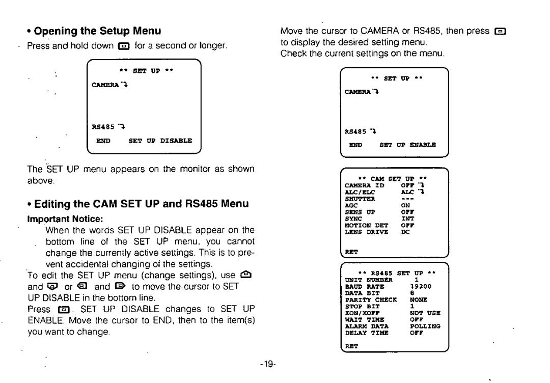 Panasonic WV-BPR550, WV-BPR554 manual 