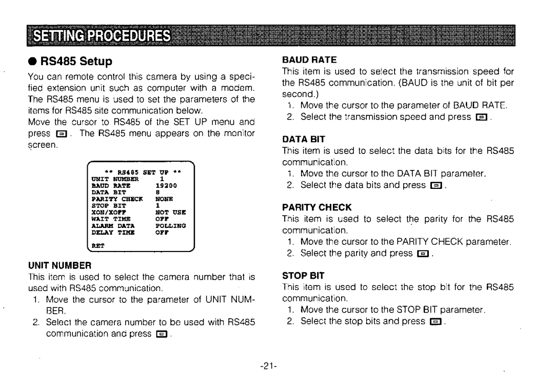 Panasonic WV-BPR550, WV-BPR554 manual 