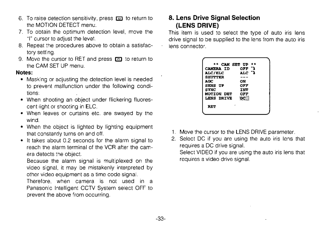 Panasonic WV-BPR550, WV-BPR554 manual 