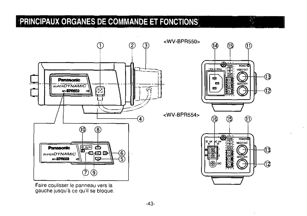 Panasonic WV-BPR550, WV-BPR554 manual 