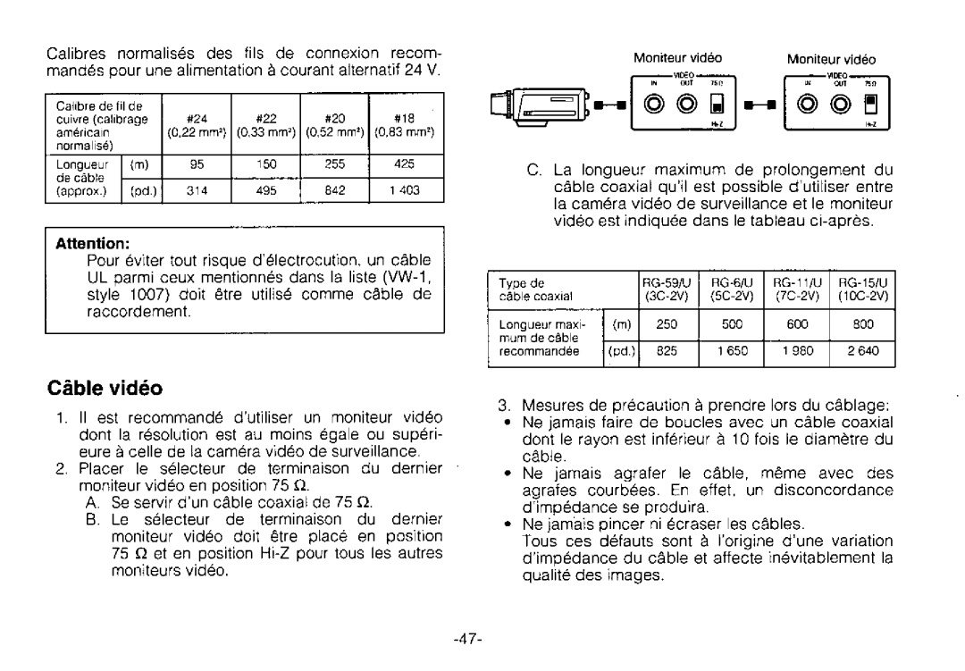 Panasonic WV-BPR550, WV-BPR554 manual 